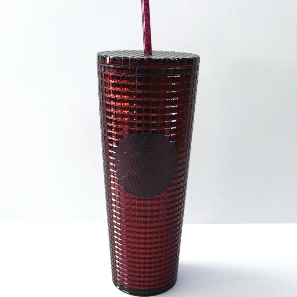 Starbucks 2020 Berry Plum Grid Disco  Tumbler Venti 24 oz